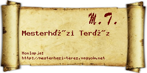 Mesterházi Teréz névjegykártya