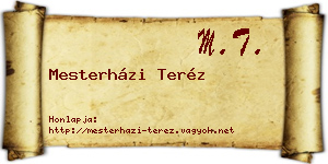 Mesterházi Teréz névjegykártya